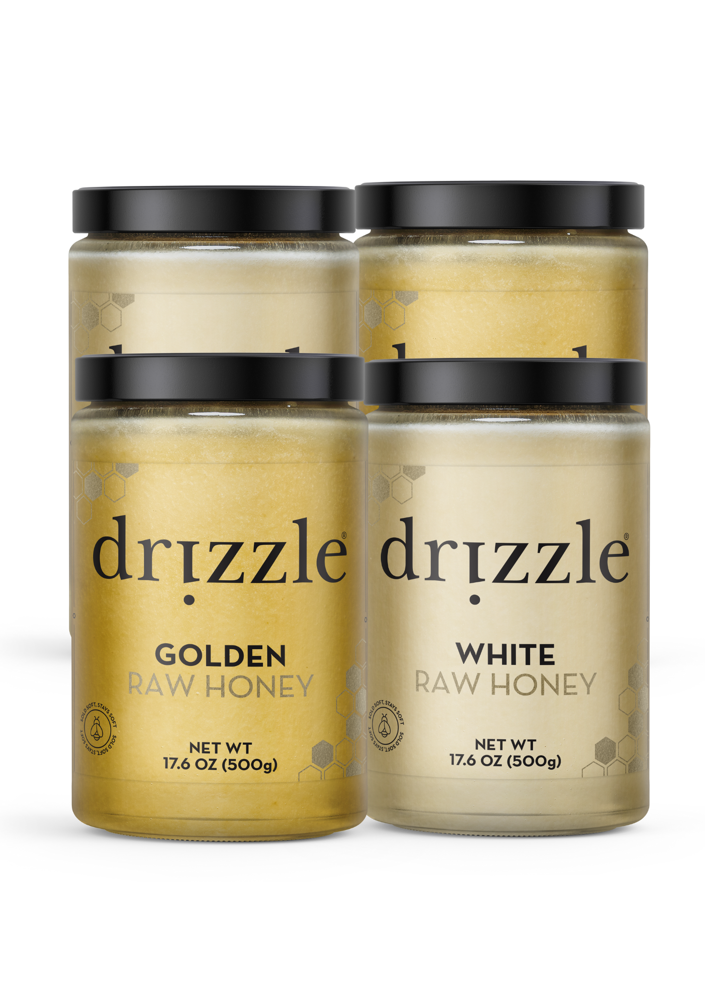 Golden & White Raw Honey (4 Pack)