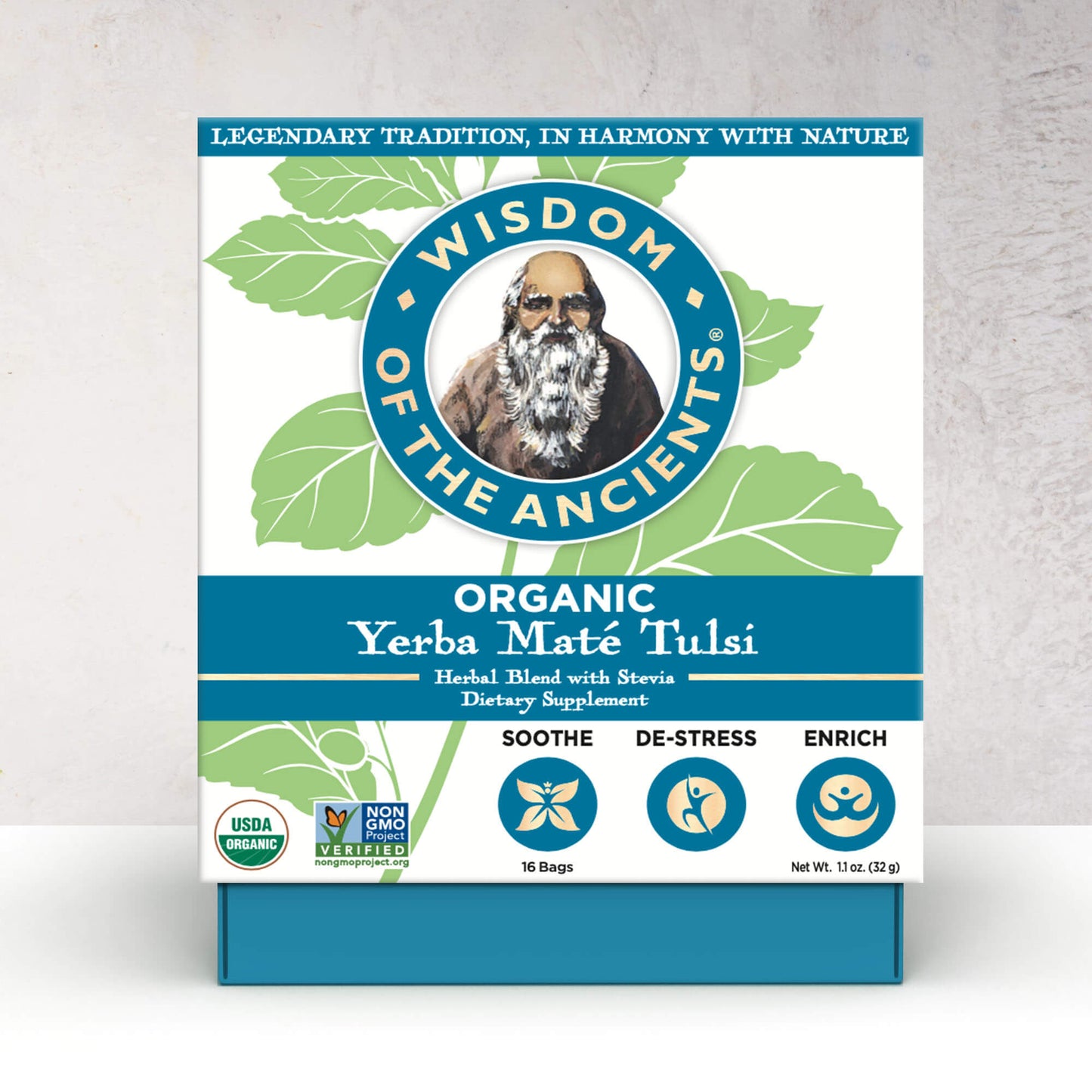 Organic Yerba Matè Tulsi Tea Bags, 16 servings