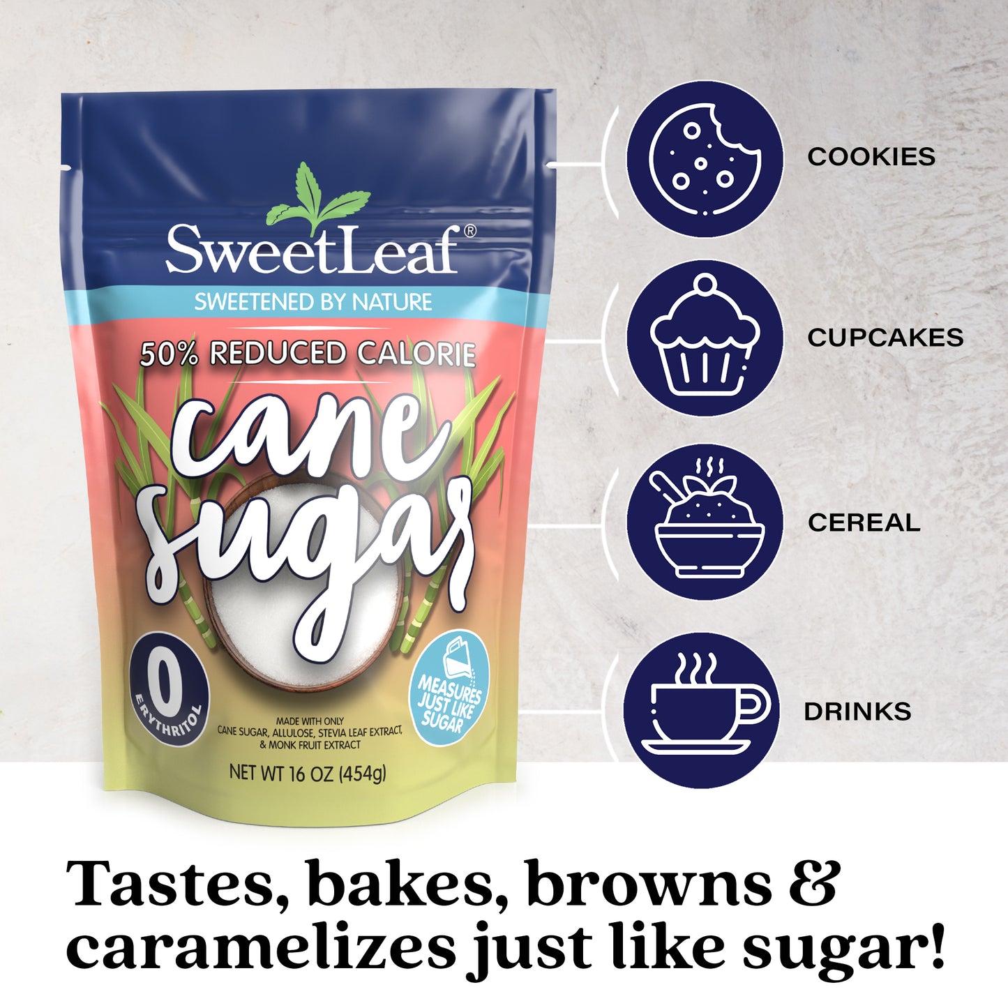 50% Reduced Calorie Cane Sugar