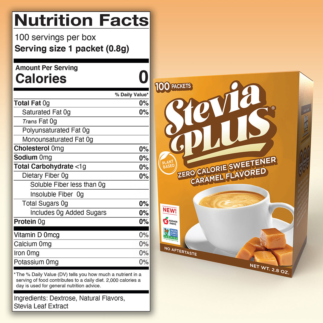 Stevia Plus® Caramel, 100 Packets