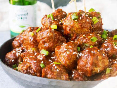 Low-carb sweet and sour cocktail meatballs