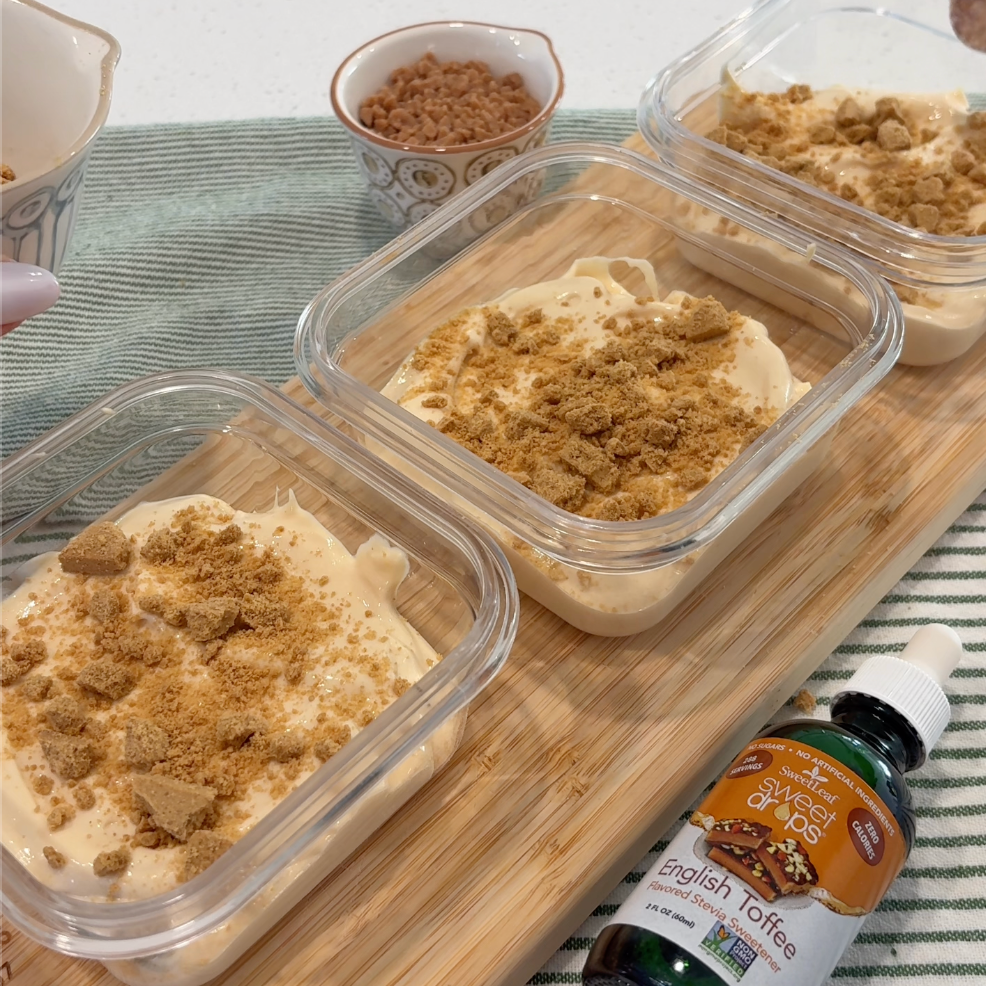 High Protein English Toffee Cheesecake Bowls
