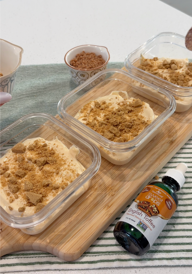 High Protein English Toffee Cheesecake Bowls