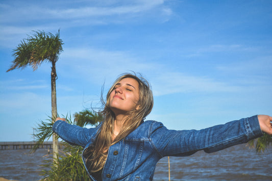 Girl looking into the sky