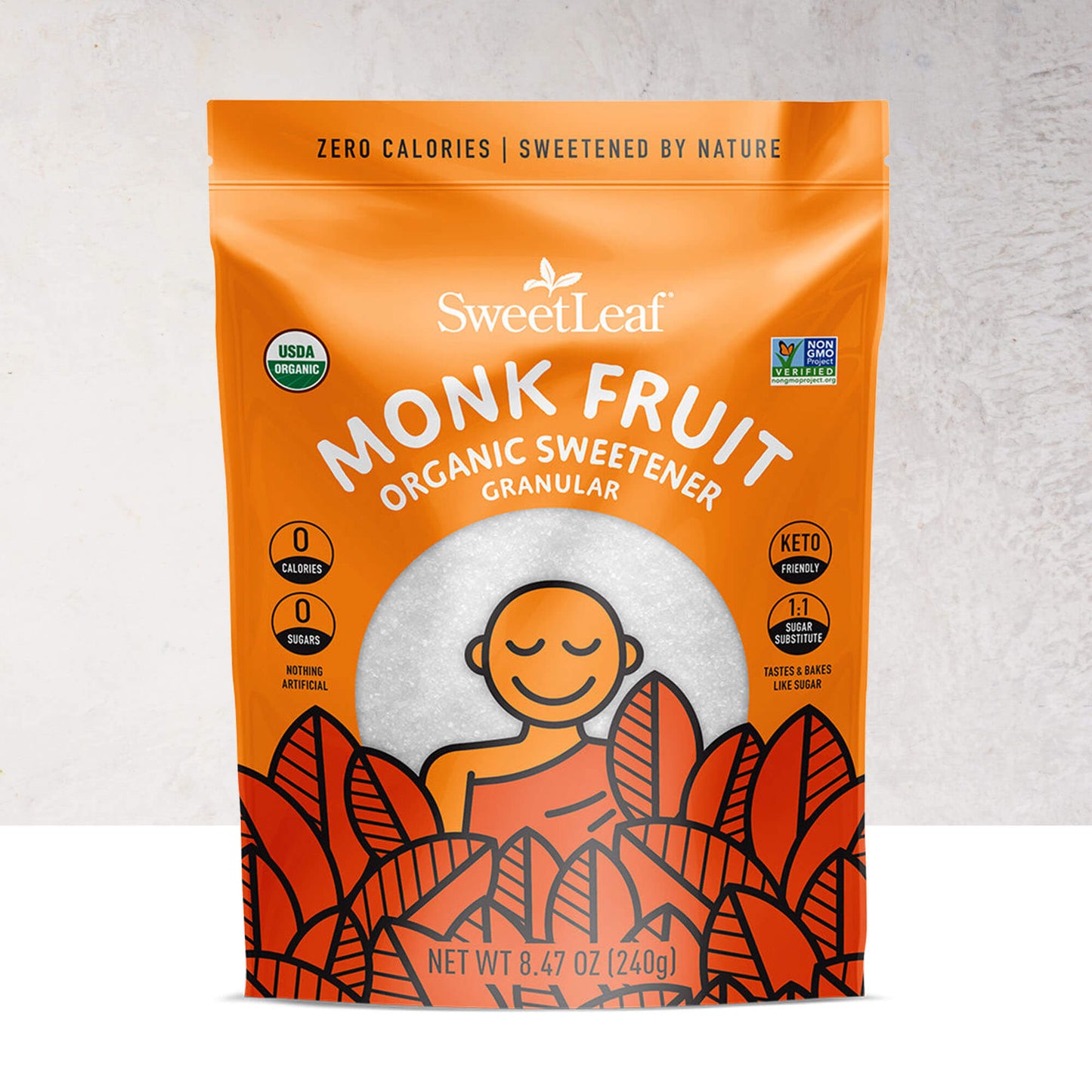 Granular Monk Fruit Sweetener Bag, 240 grams